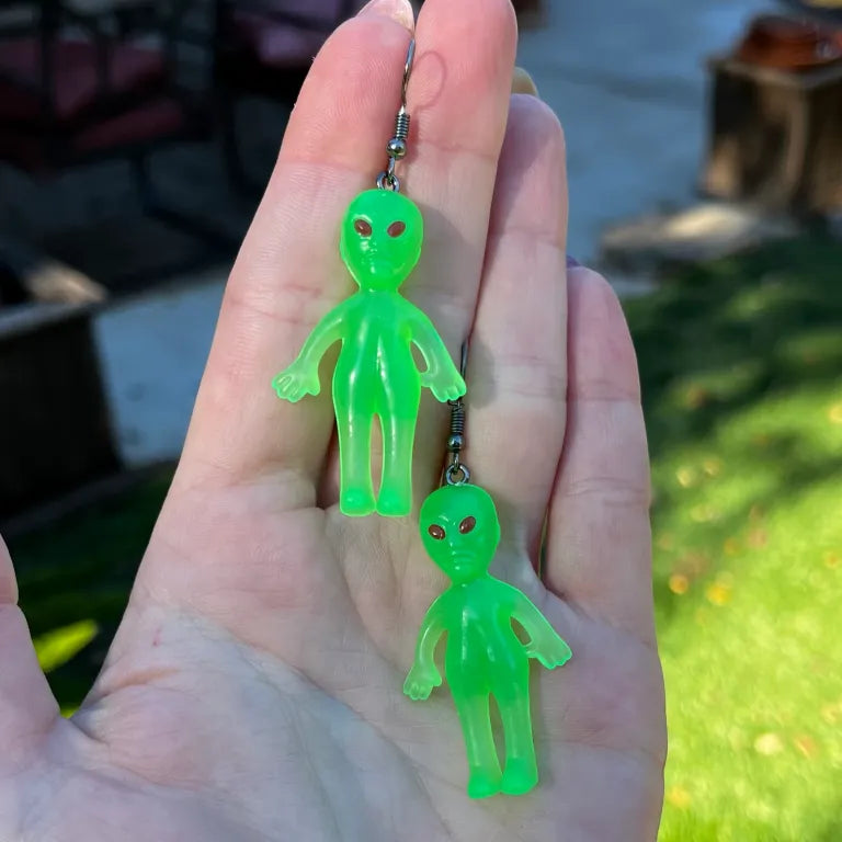 Glow in-the-Dark Alien Earrings