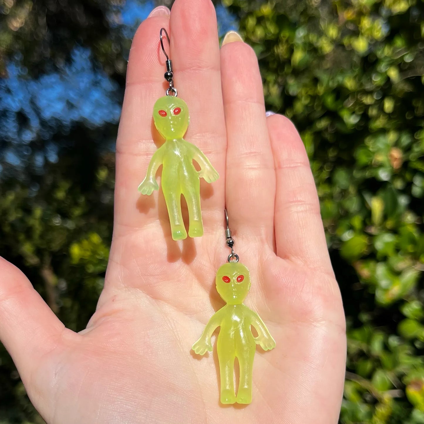 Glow in-the-Dark Alien Earrings