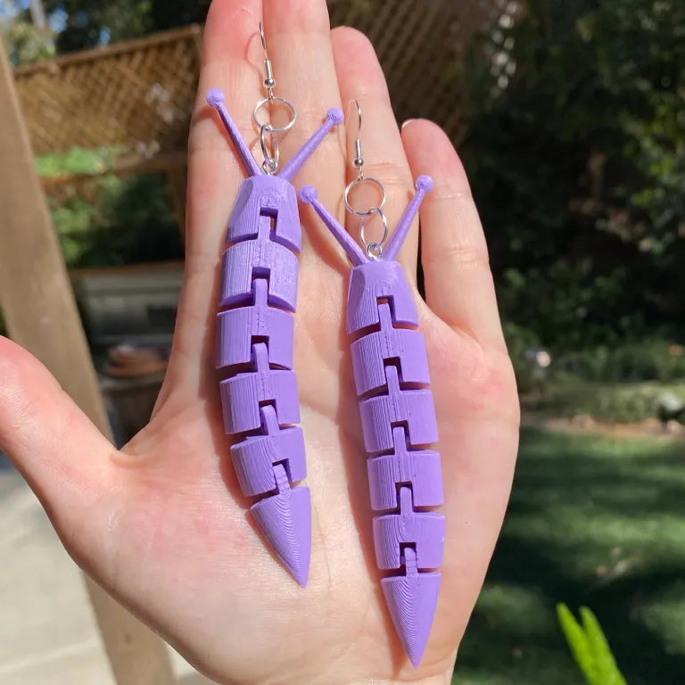 Wiggling Slug Earrings