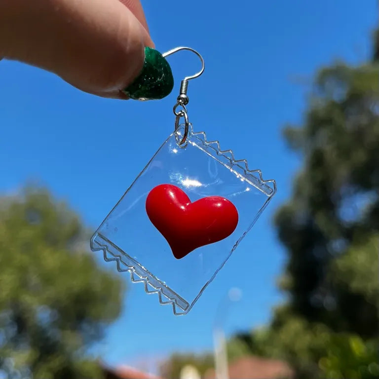 Sealed Heart Candy Earrings