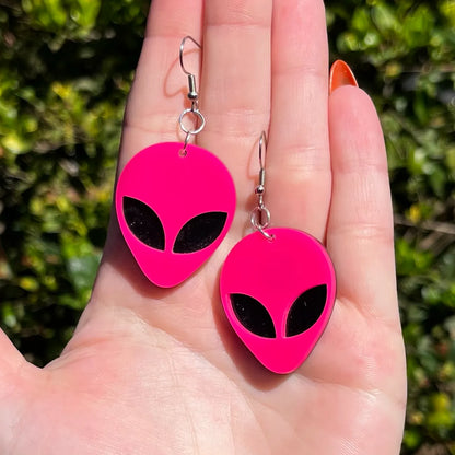 Neon Alien Earrings