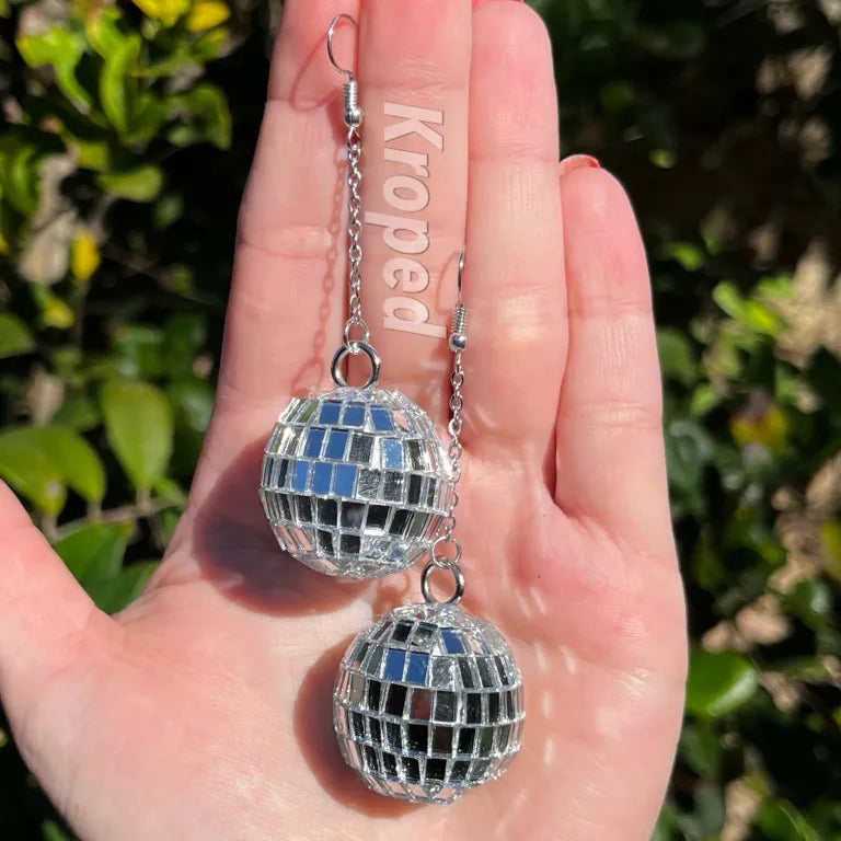 Silver Disco Queen Earrings