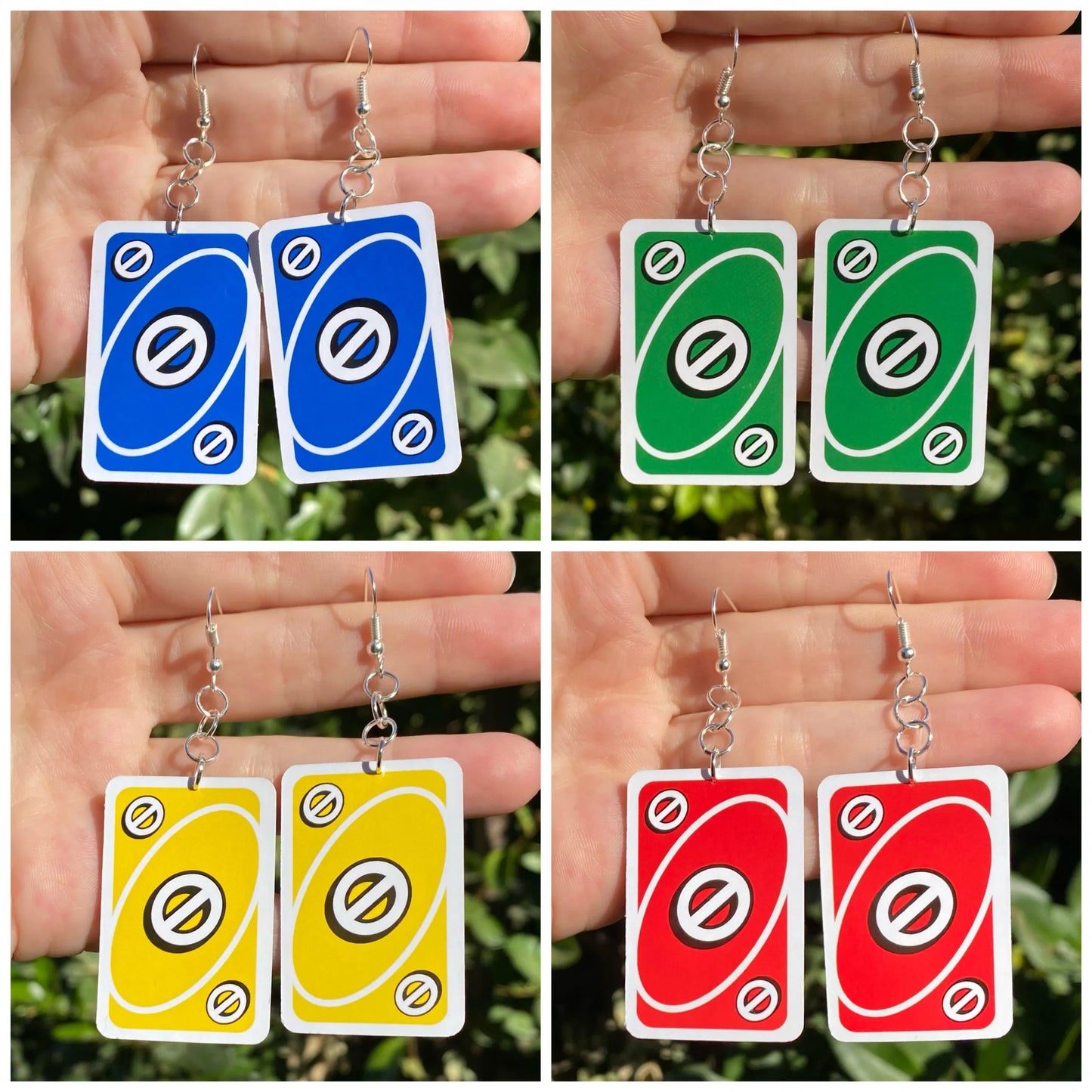 Uno Card Earrings