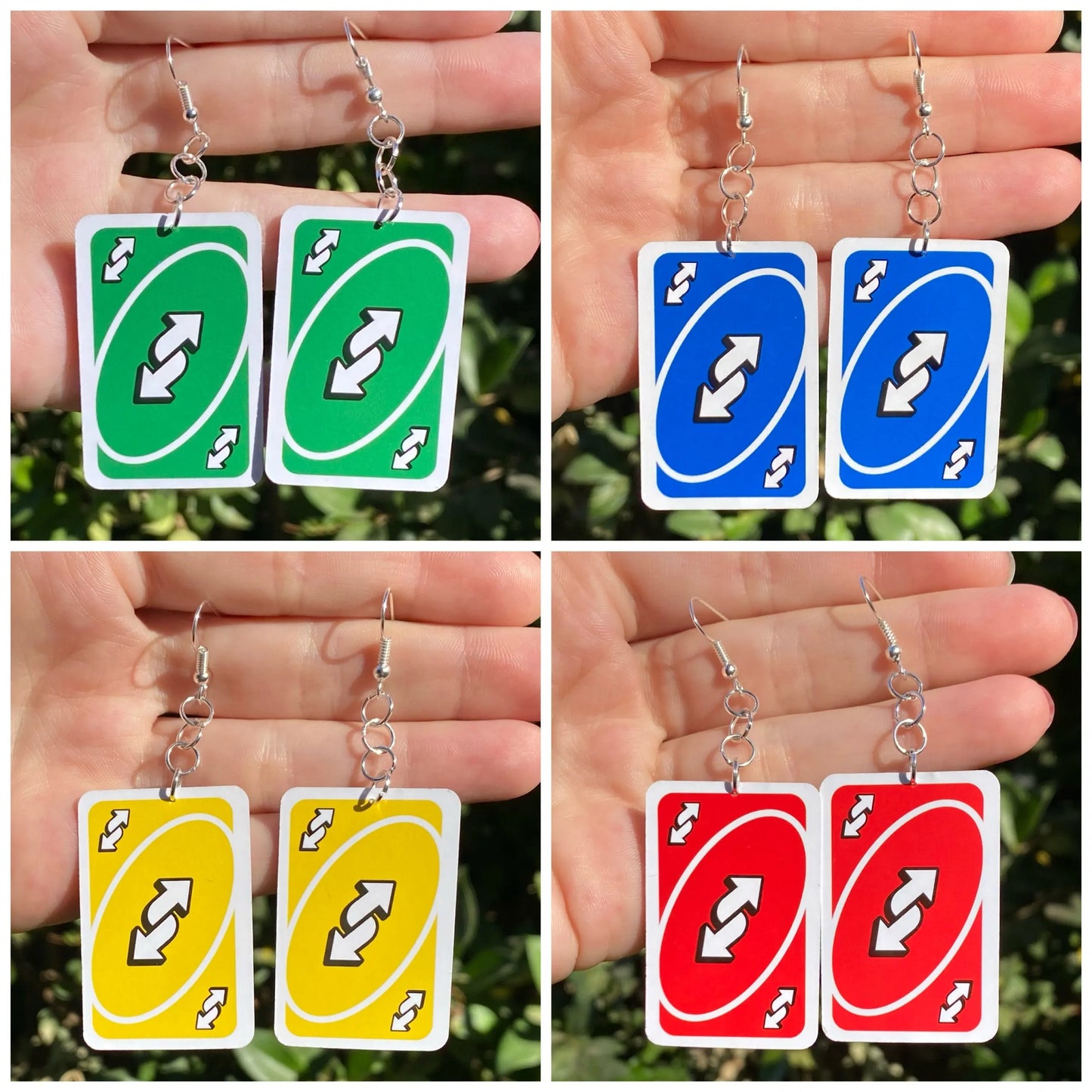 Uno Card Earrings