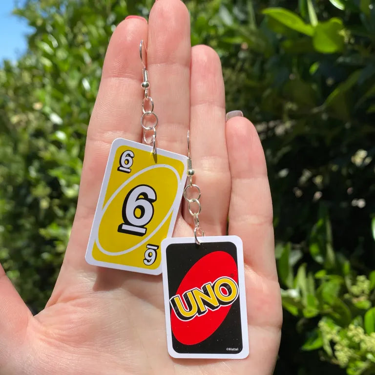 Uno Card Earrings