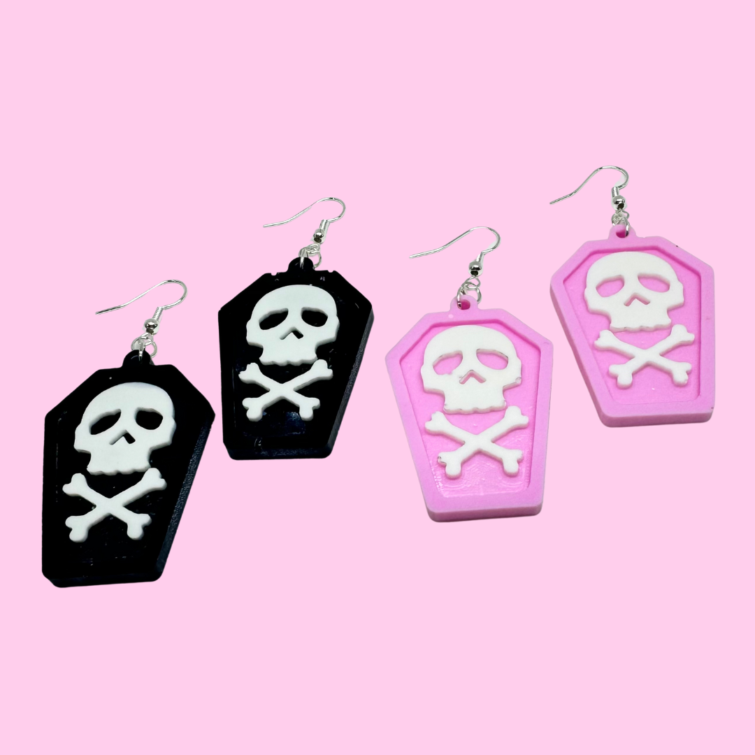 Skull Tombstone Earrings