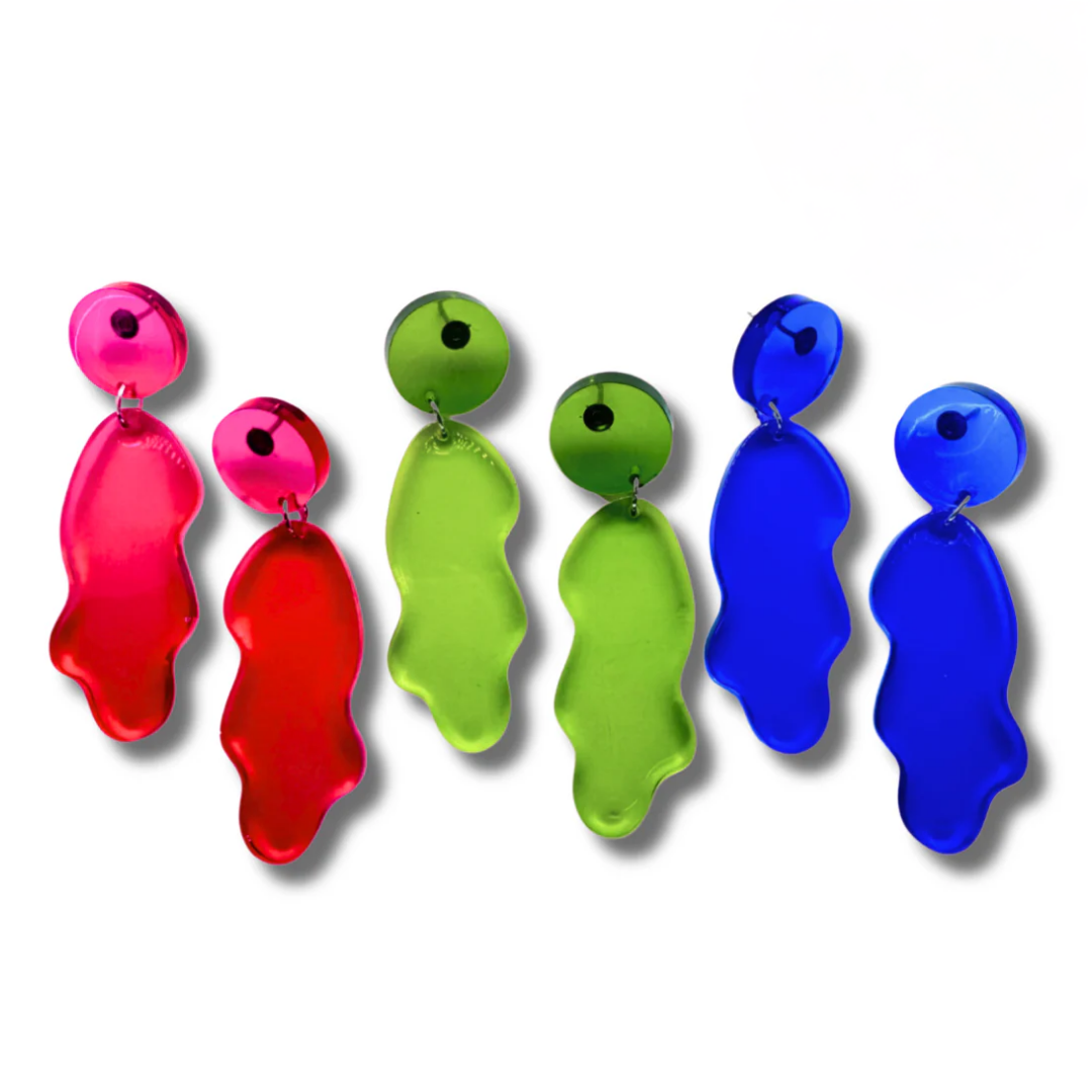 60's Neon Goop Dangle Stud Earrings
