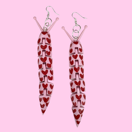 Pink Love Slug Earrings