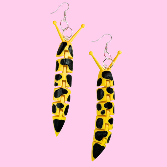 Wiggling Banana Slug Earrings