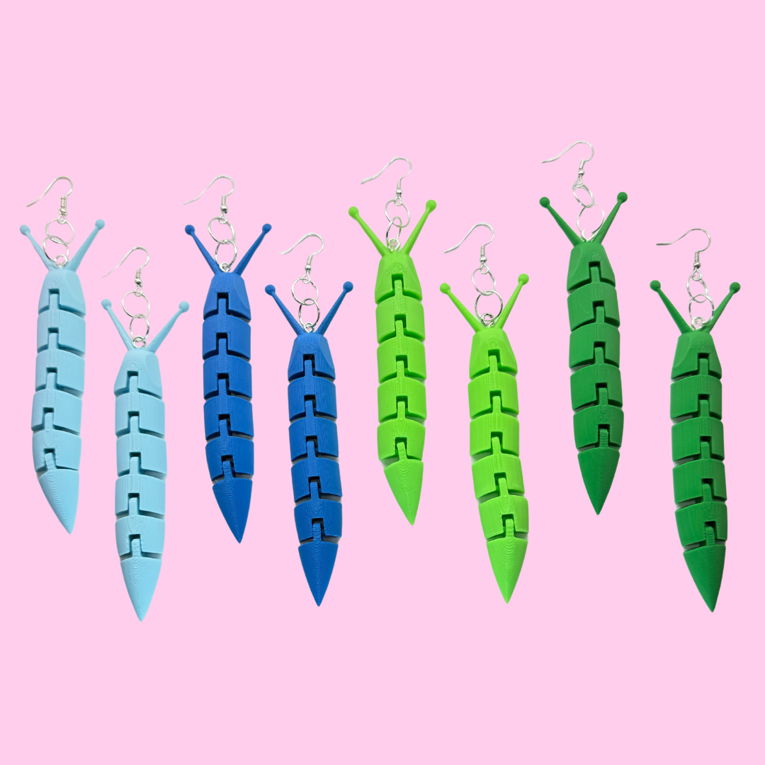 Wiggling Slug Earrings