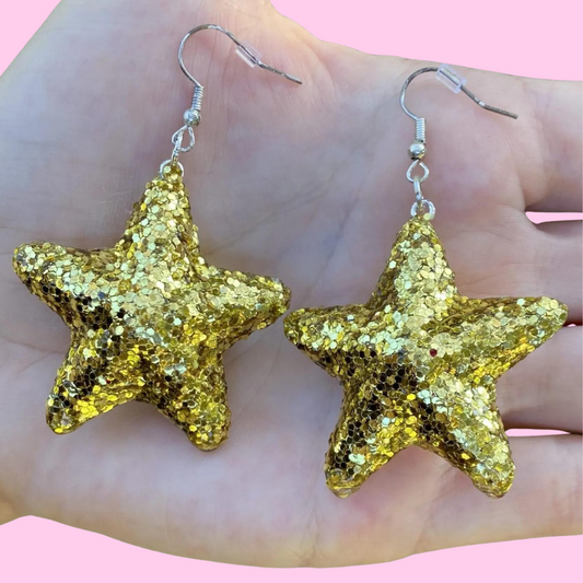 Top of the Tree Glitter Star Earrings