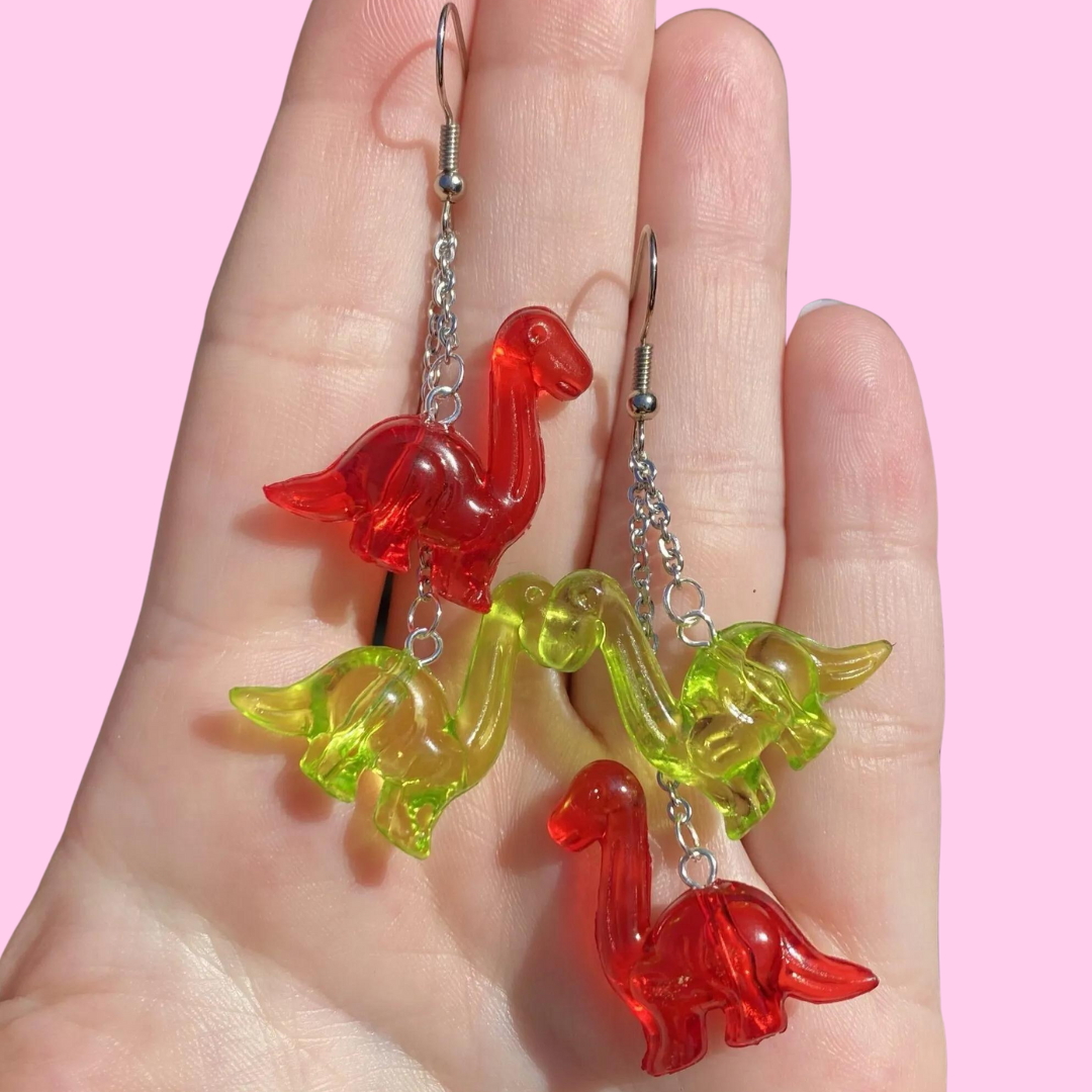 Christmas Dinosaur Earrings
