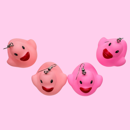 Pink Rubber Duck Earrings