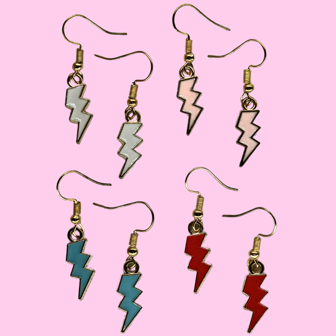 Tiny Lightning Bolt Earrings