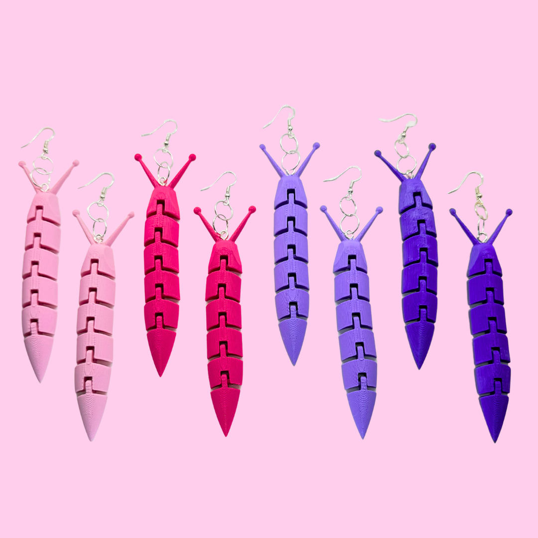Wiggling Slug Earrings