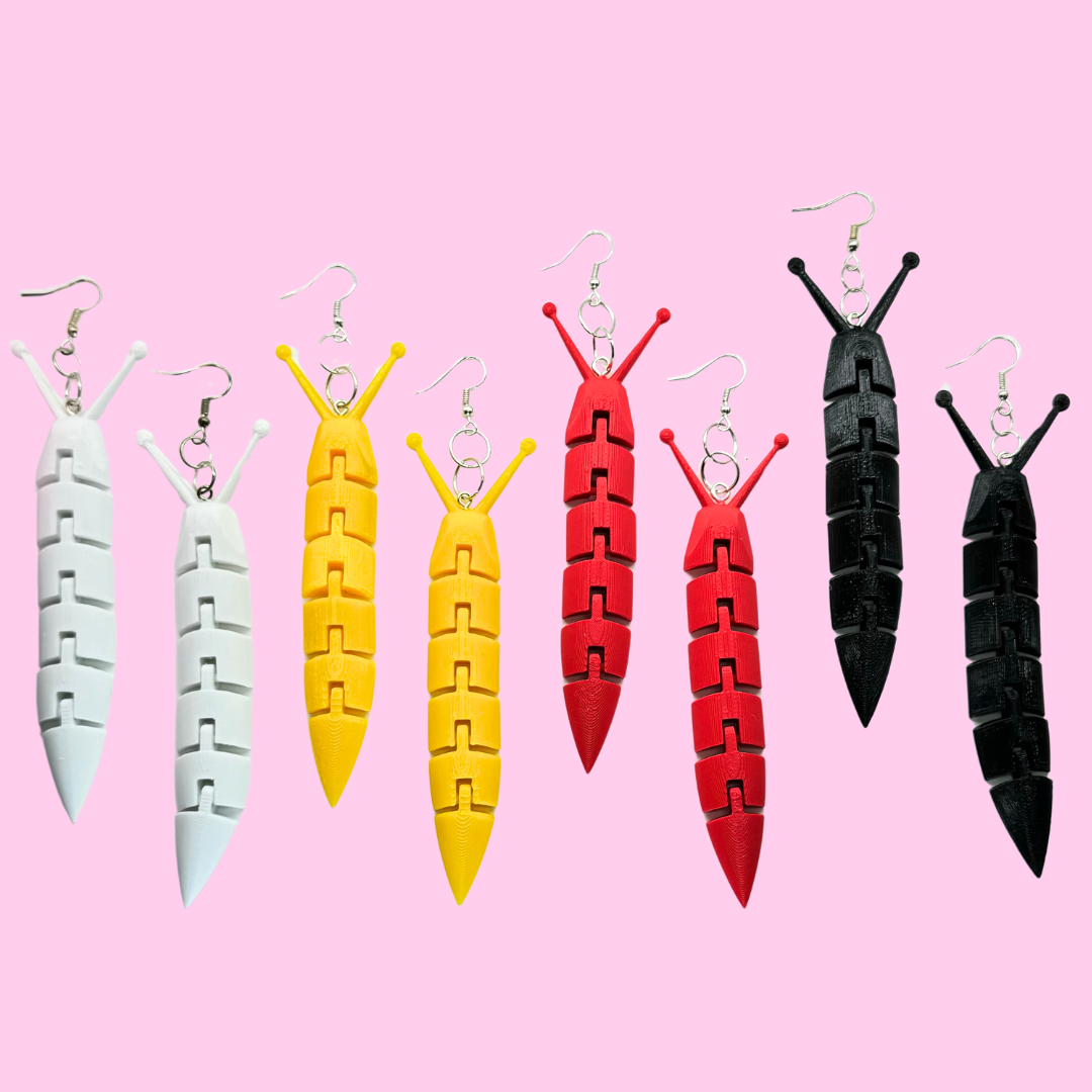 Wiggling Slug Earrings