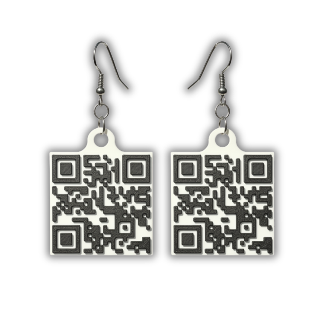 Kroped QR Code Earrings