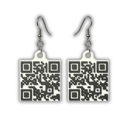 Kroped QR Code Earrings