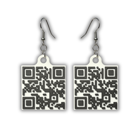 Kroped QR Code Earrings