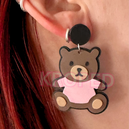 T-Shirt Teddy Bear Earrings - More Colors