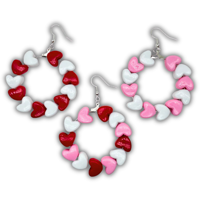 Candy Heart Hoop Earrings