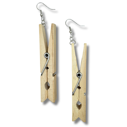 Wood Clothespin Earrings