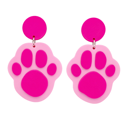 Nostaglic 90's Dog Cartoon Paw Print Dangle Earrings
