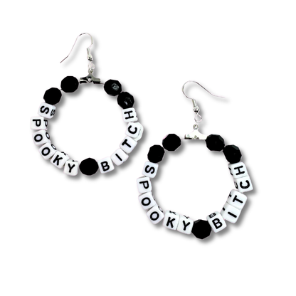 Halloween Beaded Hoop Earrings