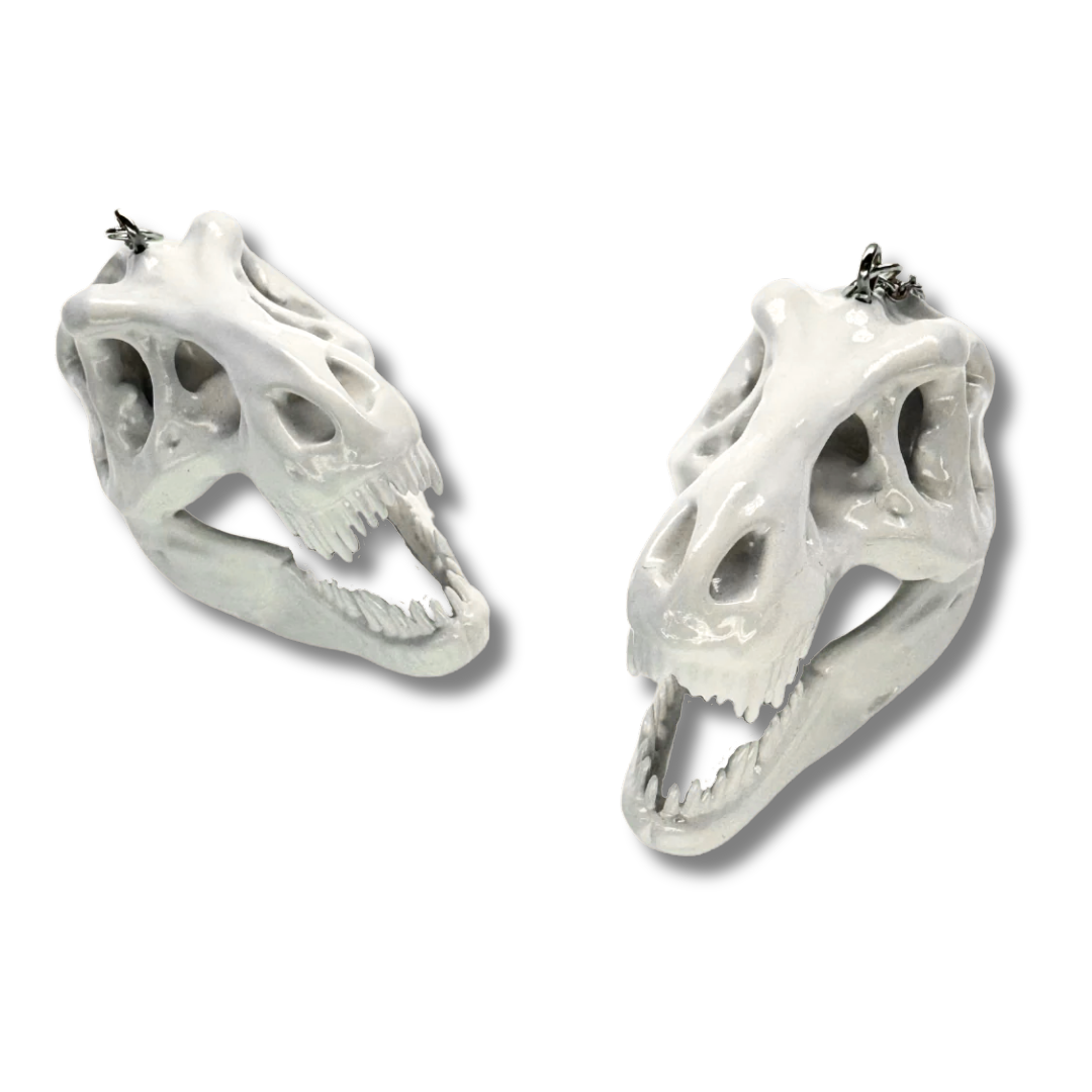 T-Rex Dinosaur Skull Earrings