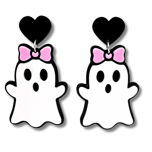Girly Bow Ghost Earrings
