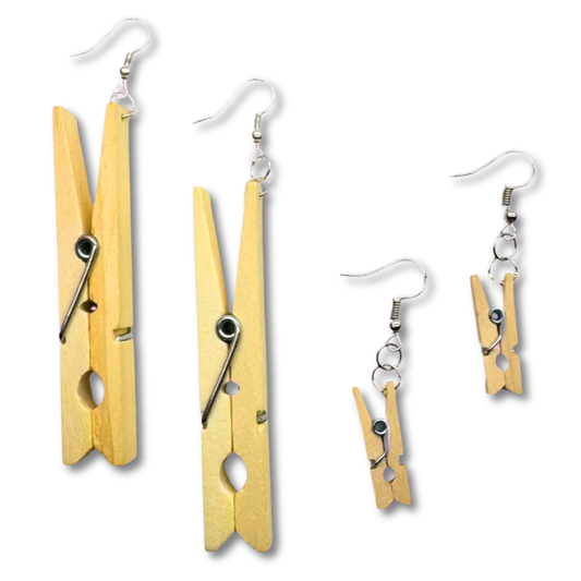 Wood Clothespin Earrings