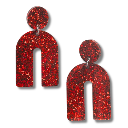 Glitter Arch Stud Earrings