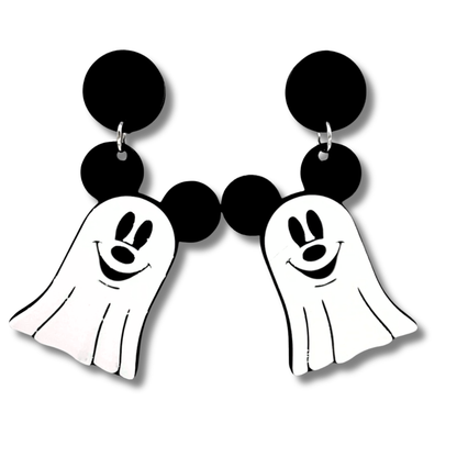 Ghost Mouse Dangle Stud Earrings