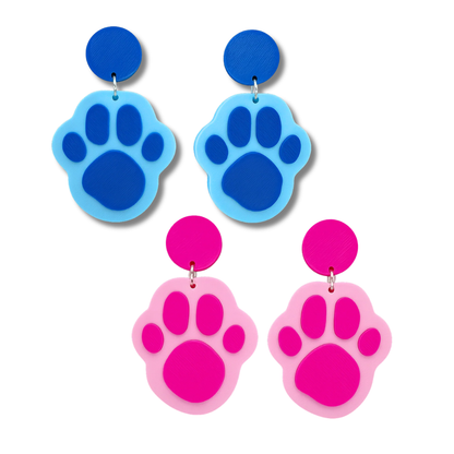 Nostaglic 90's Dog Cartoon Paw Print Dangle Earrings