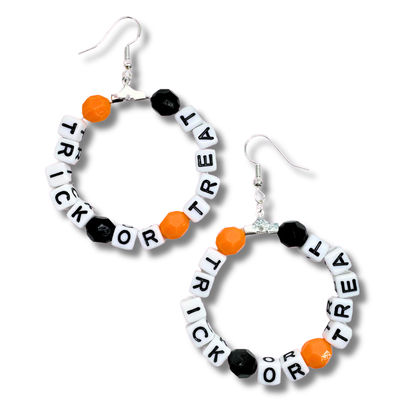 Halloween Beaded Hoop Earrings