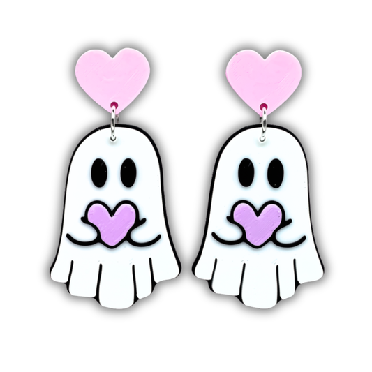 Love Ghost Dangle Stud Earrings - More Colors
