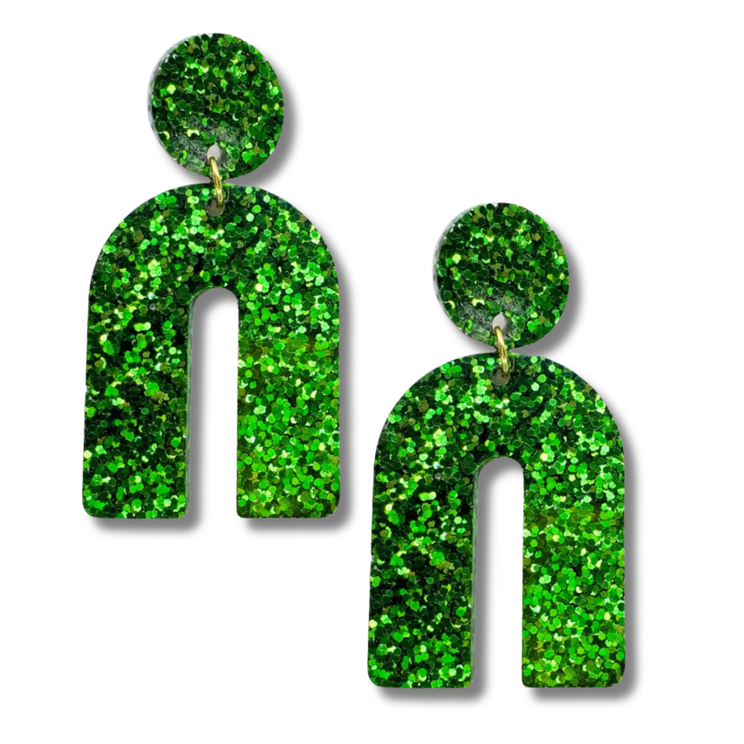 Glitter Arch Stud Earrings