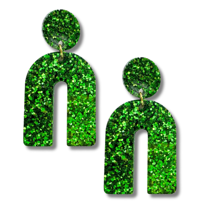 Glitter Arch Stud Earrings