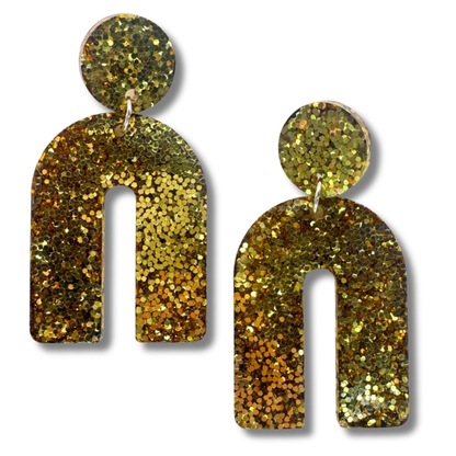 Glitter Arch Stud Earrings
