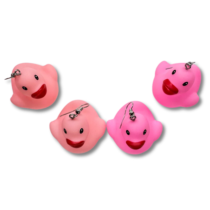 Pink Rubber Duck Earrings