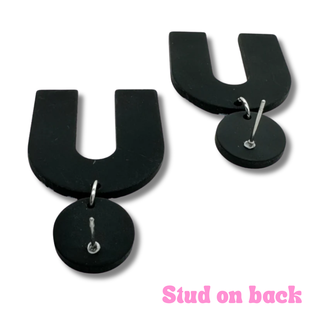 Black Ghost Arch Earrings