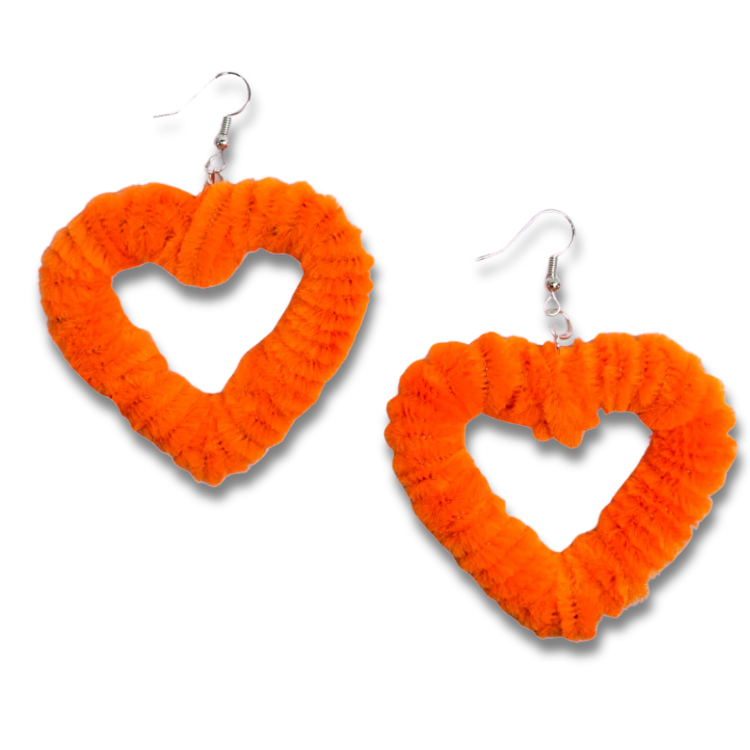 Fuzzy Heart Earrings