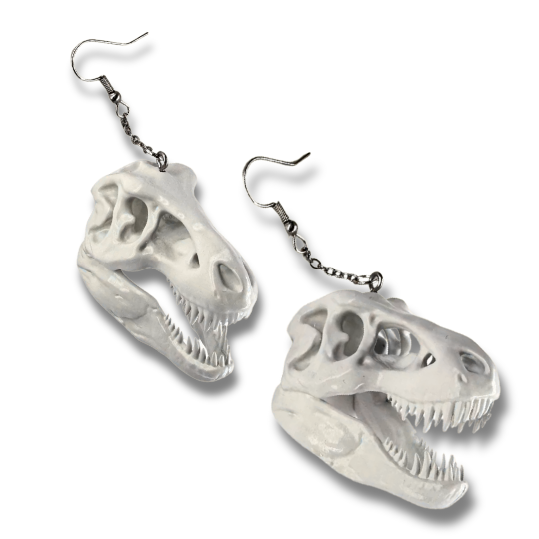 T-Rex Dinosaur Skull Earrings
