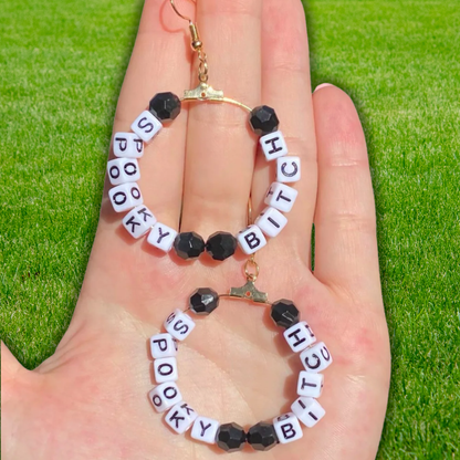 Halloween Beaded Hoop Earrings