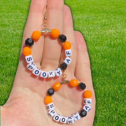 Halloween Beaded Hoop Earrings