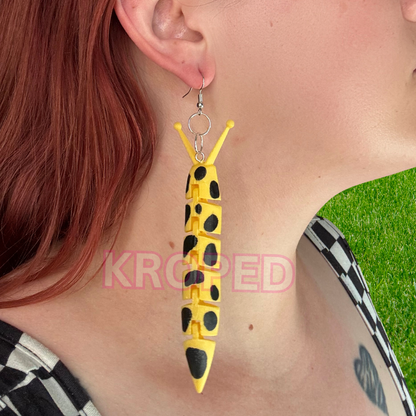 Wiggling Banana Slug Earrings