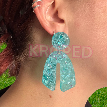 Diamond Blue Sparkle Stud Earrings