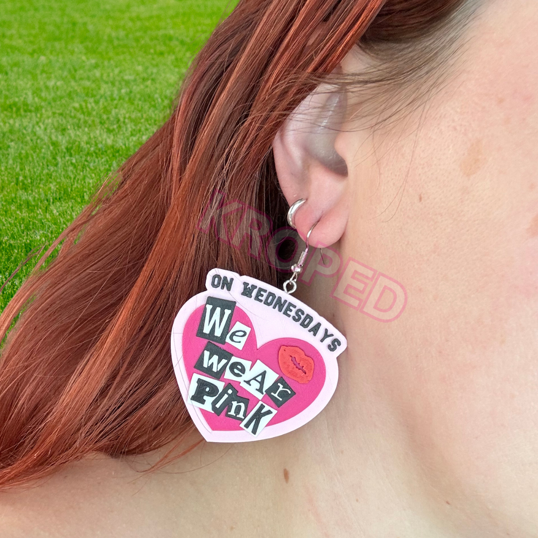 On Wednesdays We Wear Pink Earrings