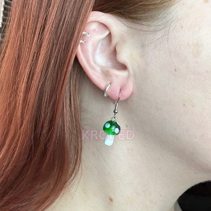Glass Mushroom Earrings