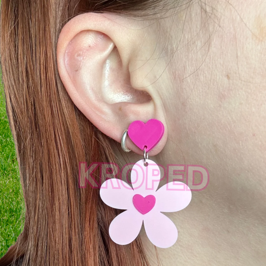 Daisy Heart Stud Earrings